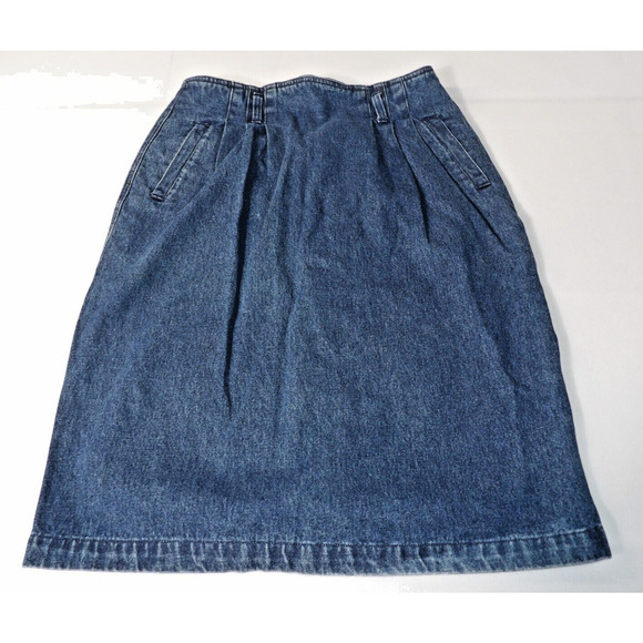 Dockers Dresses & Skirts - Dockers Denim Skirt Medium Large READ Knee Length Womens High Waisted Pencil V
